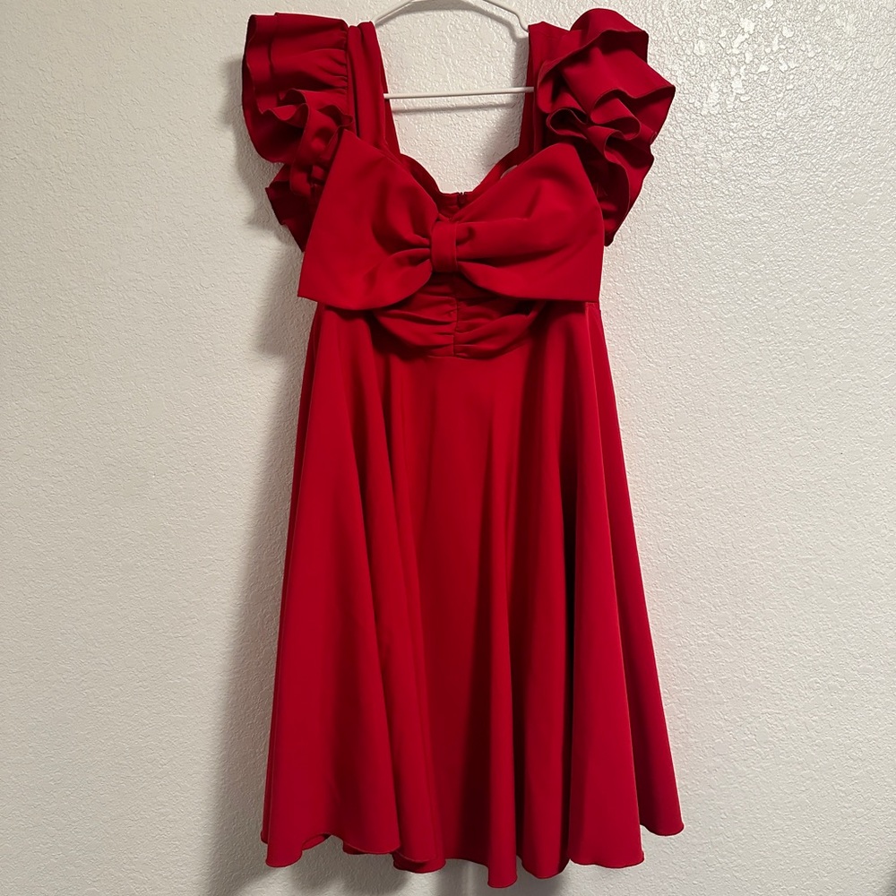 JessaKae Red Dress with Square Neckline